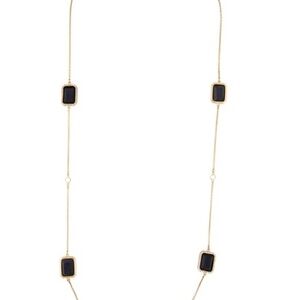 Kate Spade NY Night Sky Dark Blue With Rhinestone Long Station Necklace Chain